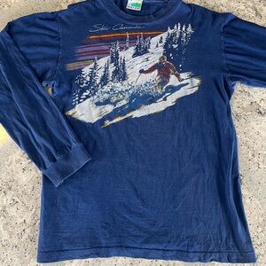 Vintage 90s Blue Ski Canada Long Sleeve Tee